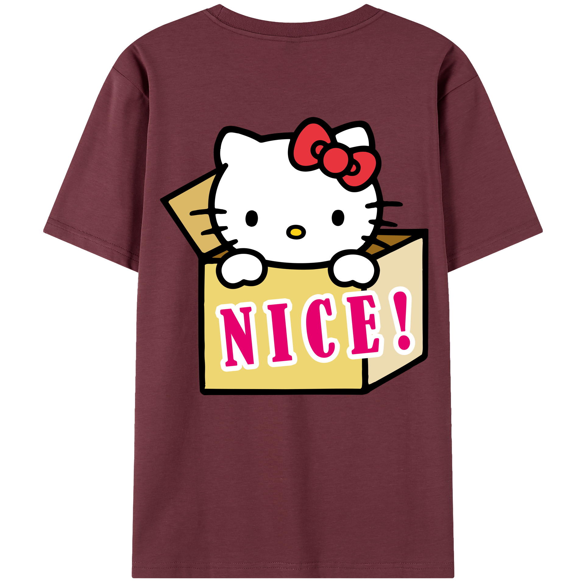 （画像用） Hello Kitty ハローキティ 綿100％半袖Tシャツ（背面プリント）